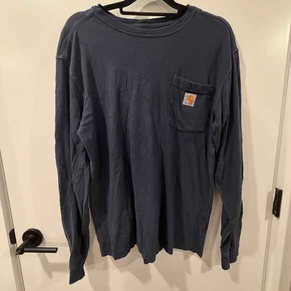 Carhartt Other - Carhartt Long Sleeve Graphic Navy T-Shirt Born To Hunt Relaxed Fit Labrador